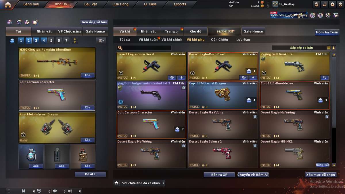 shop acc cf uy tin gia re